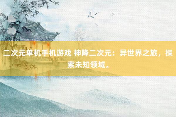 二次元单机手机游戏 神降二次元：异世界之旅，探索未知领域。