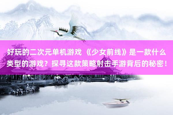 好玩的二次元单机游戏 《少女前线》是一款什么类型的游戏？探寻这款策略射击手游背后的秘密！