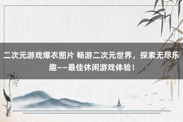 二次元游戏爆衣图片 畅游二次元世界，探索无尽乐趣——最佳休闲游戏体验！