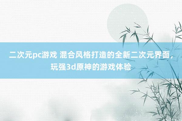 二次元pc游戏 混合风格打造的全新二次元界面，玩强3d原神的游戏体验