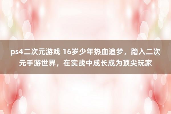 ps4二次元游戏 16岁少年热血追梦，踏入二次元手游世界，在实战中成长成为顶尖玩家