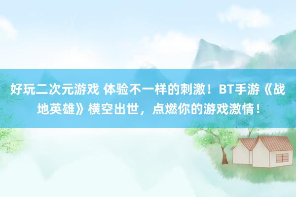 好玩二次元游戏 体验不一样的刺激！BT手游《战地英雄》横空出世，点燃你的游戏激情！