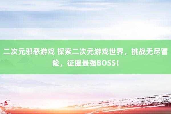 二次元邪恶游戏 探索二次元游戏世界，挑战无尽冒险，征服最强BOSS！