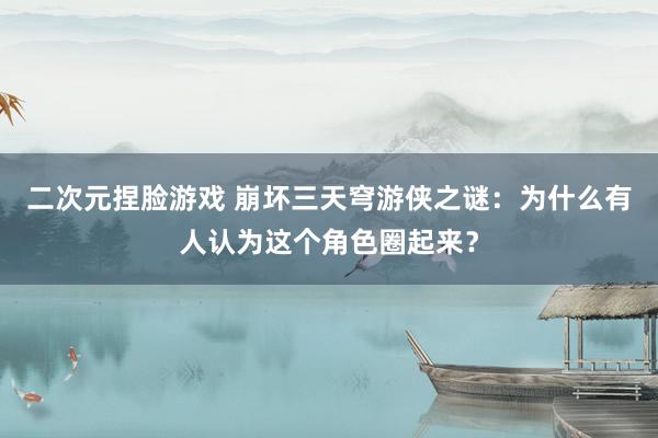 二次元捏脸游戏 崩坏三天穹游侠之谜：为什么有人认为这个角色圈起来？