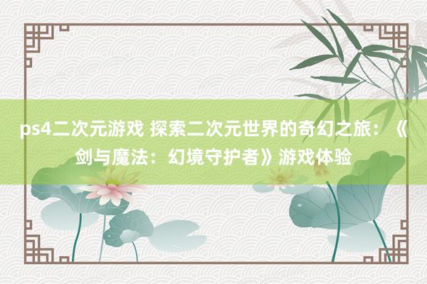 ps4二次元游戏 探索二次元世界的奇幻之旅：《剑与魔法：幻境守护者》游戏体验